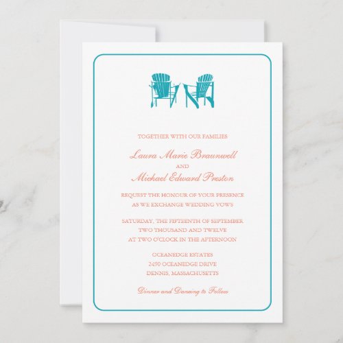 Two Adirondack Chairs Wedding Invitation