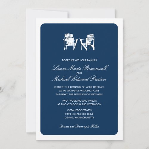 Two Adirondack Chairs Wedding Invitation