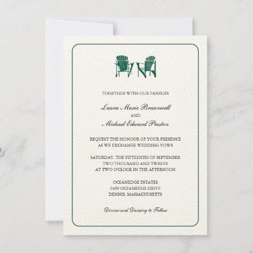 Two Adirondack Chairs Wedding Invitation