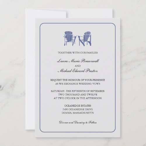 Two Adirondack Chairs Wedding Invitation