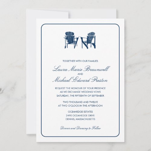 Two Adirondack Chairs Wedding Invitation