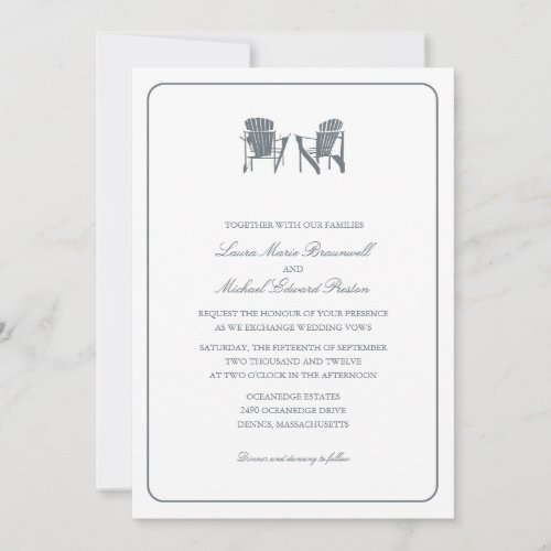 Two Adirondack Chairs Wedding Invitation