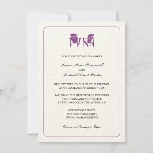 Two Adirondack Chairs Wedding Invitation