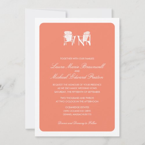 Two Adirondack Chairs Wedding Invitation