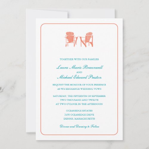 Two Adirondack Chairs Wedding Invitation