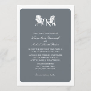 Two Adirondack Chairs Wedding Invitation
