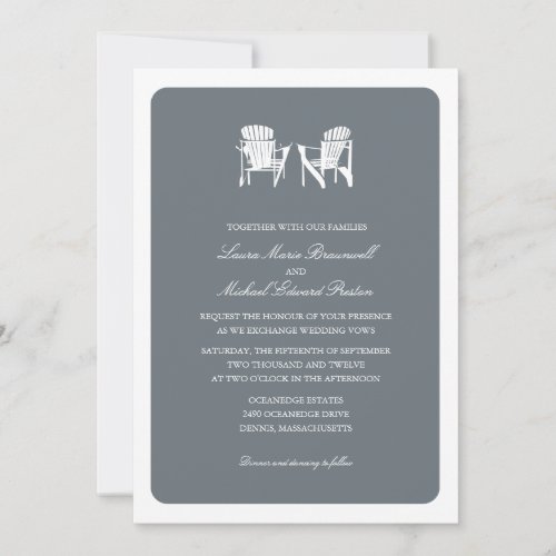 Two Adirondack Chairs Wedding Invitation