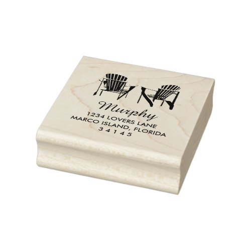 Two Adirondack Chairs Wedding Rubber Stamp