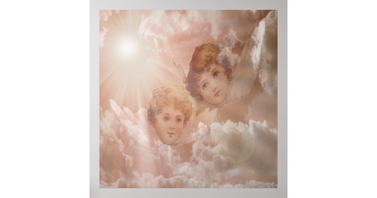 Two Adorable Angels Poster Zazzle