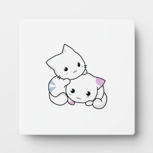 Two adorable baby kittens cuddle together plaque