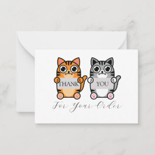 Two Adorable Cats Thank You Note Card