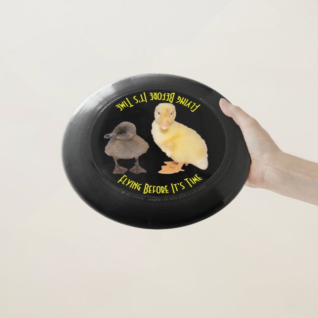 Two Adorable Ducklings Close-Up Photograph Wham-O Frisbee (In Hand)