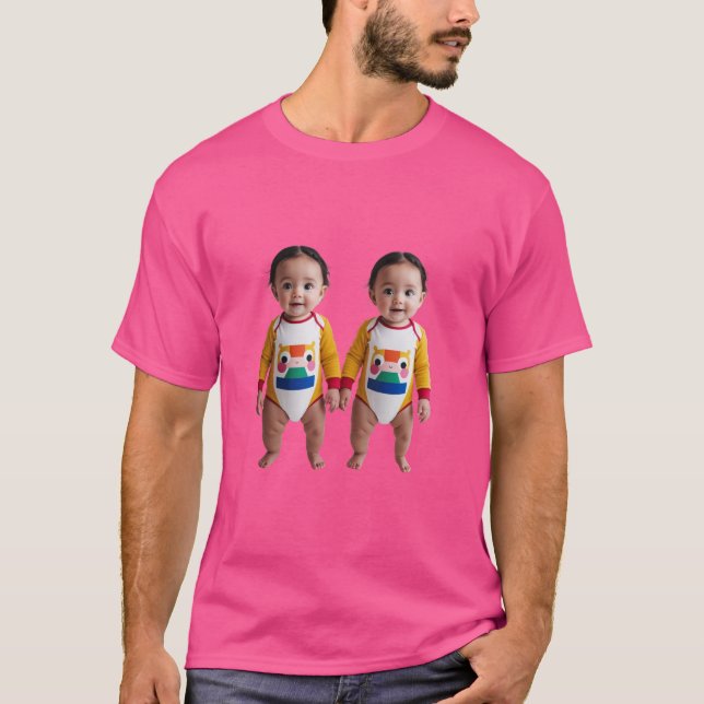 Two adorable, identical twin girls T-Shirt (Front)