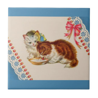 two adorable kittens print ceramic tile