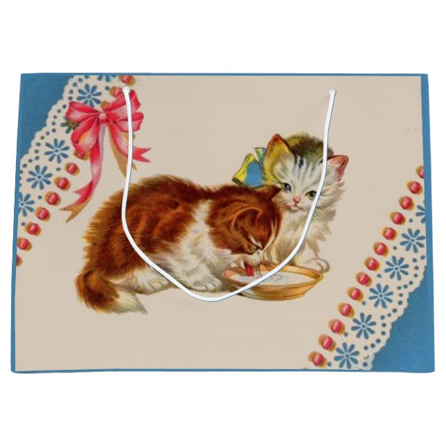 two adorable kittens print large gift bag (Front)