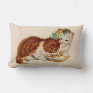 two adorable kittens print lumbar pillow