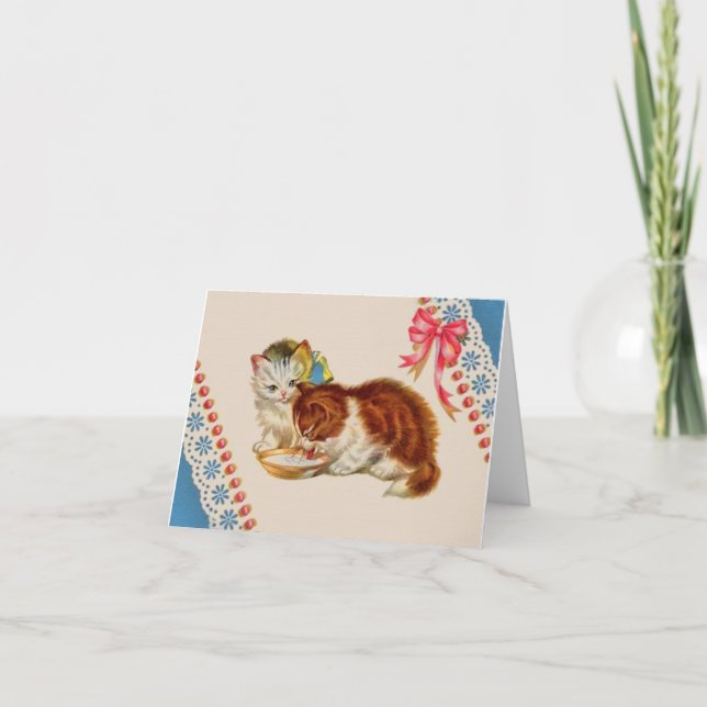 two adorable kittens print note card (Front)