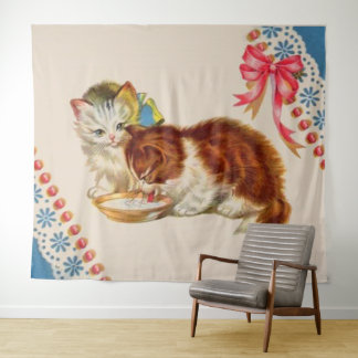two adorable kittens print tapestry