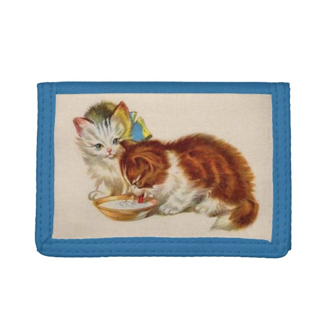two adorable kittens print trifold wallet (Front)
