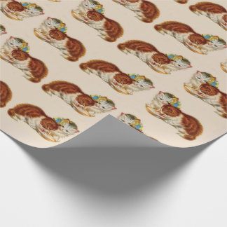 two adorable kittens print wrapping paper