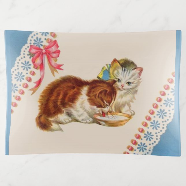 two adorable kittens trinket tray (Front)