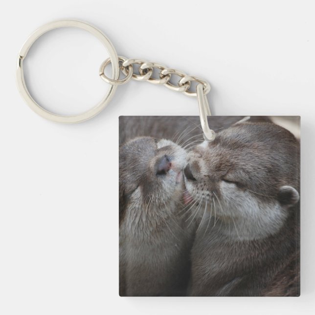Two Adorable Otters Keychain (Front)