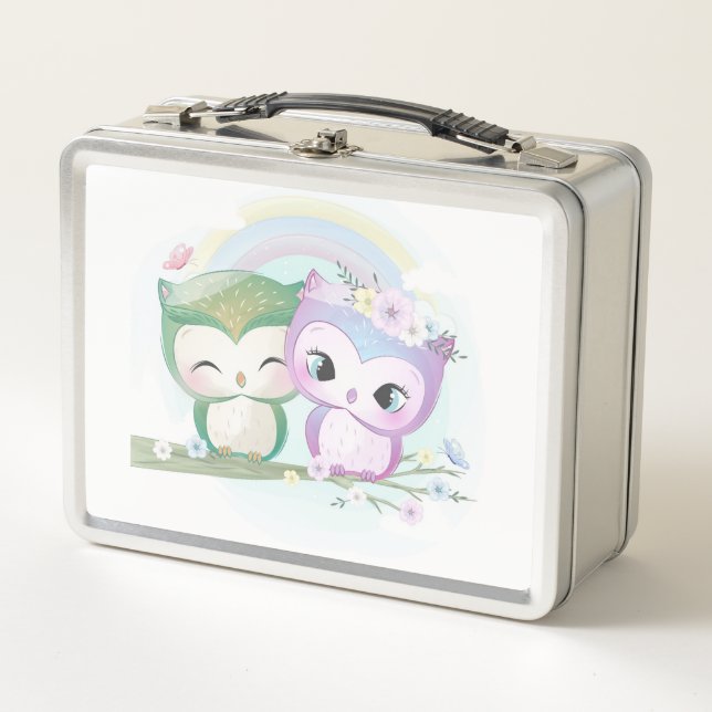 Two Adorable Owls Metal Lunch Box (Front)