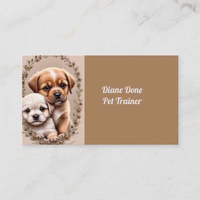 Two Adorable Puppies Business Card (Front)