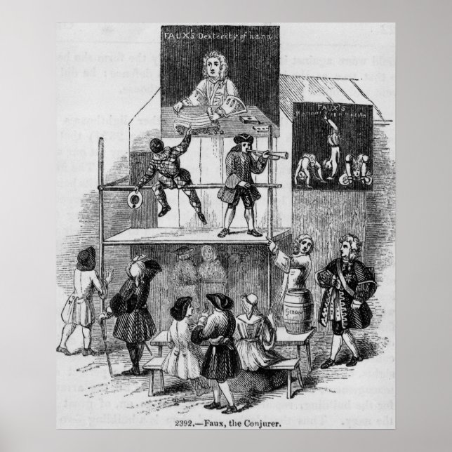 Two Adverts Relating to Faux, the Conjurer Poster (Front)