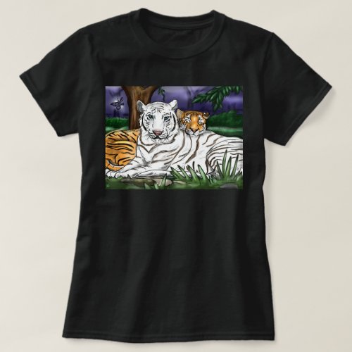 Two Affectionate Tigers T_Shirt