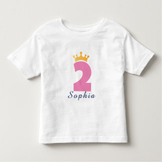 Two and the Crown Custom name -Toddler T-Shirt