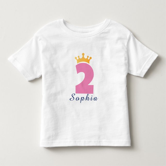 Two and the Crown Custom name -Toddler T-Shirt (Front)