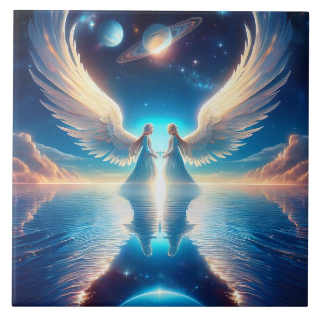 Two Angels Ceramic Tile (Front)