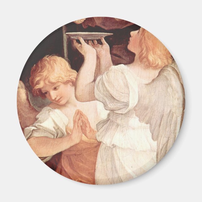 Two Angels, Guido Reni Christian Baroque Fine Art Magnet (Front)