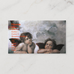 Two Angels, Raphael Vintage Fine Art Business Card
