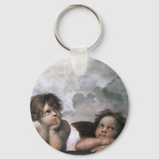 Two Angels, Raphael Vintage Fine Art Keychain