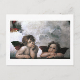Two Angels, Raphael Vintage Fine Art Postcard