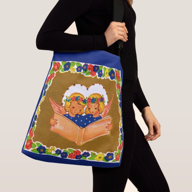 two angels singing crossbody bag (Close Up)