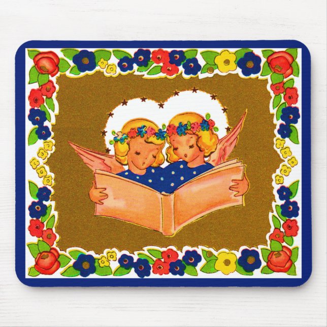 two angels singing mouse pad (Front)