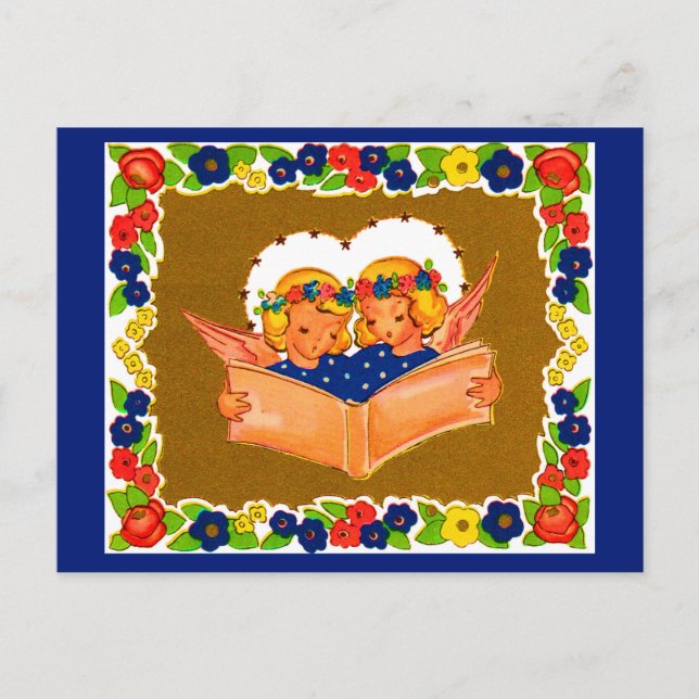 two angels singing postcard (Front)