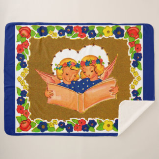 two angels singing sherpa blanket