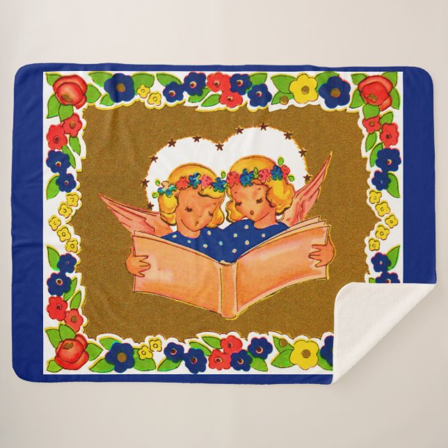 two angels singing sherpa blanket (Front (Horizontal))