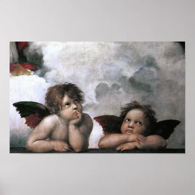 Two Angels Sistine Chapel Raphael Fine Art Poster | Zazzle
