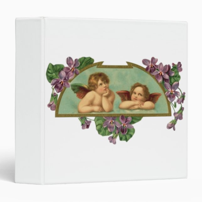 Two Angels Vintage Painting 3 Ring Binder (Front/Spine)