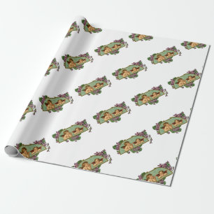 Two Angels Vintage Painting Wrapping Paper