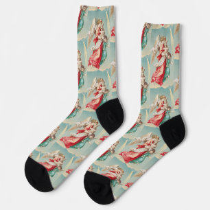 Two angels wear a small child socks