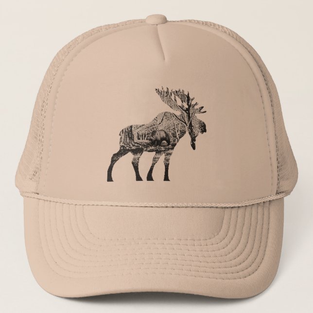 Two animal - Moose/Bear Trucker Hat (Front)
