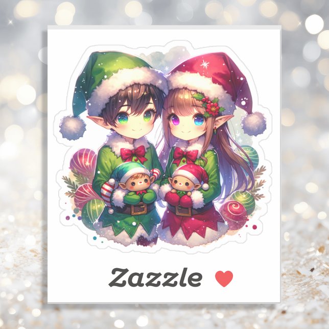 Two Anime Elves | Cute Christmas Sticker (Creator Uploaded)