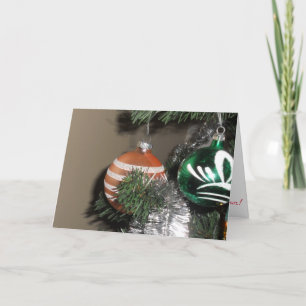 “Two Antique Christmas Tree Ornaments" Card