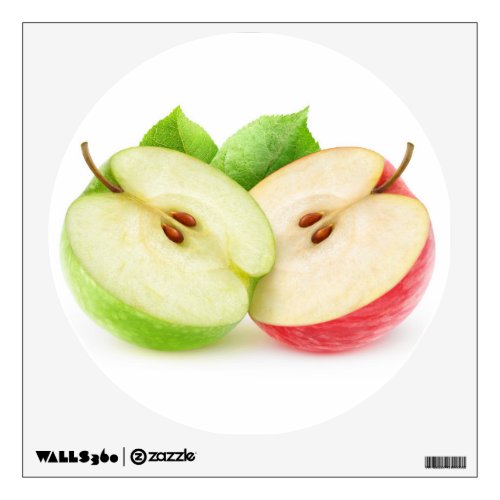 Two apple halves wall decal